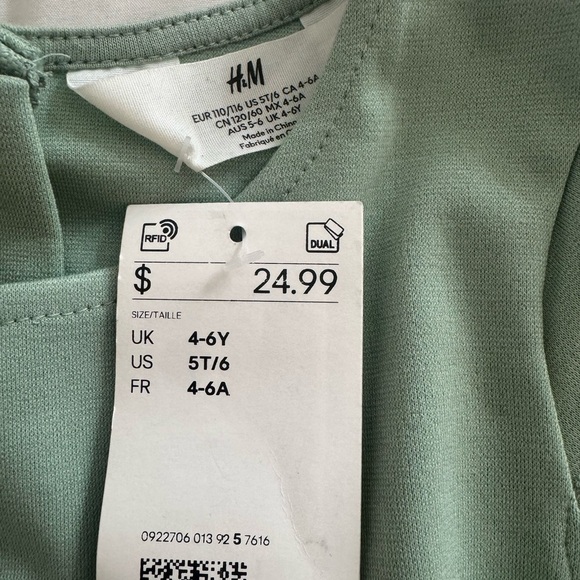 H&M Mint Green Floral Kids Dress - Picture 3 of 6